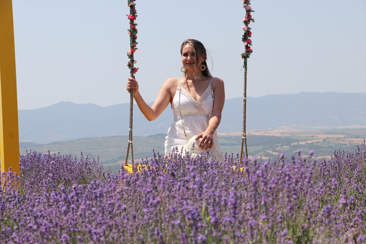 Tekirdağ'da, turistlerin ilgisini çeken lavanta tarlaları, fotoğraf tutkunlarının da en güzel...