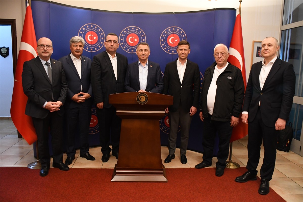 Türkiye Büyük Millet Meclisi (TBMM) Dışişleri Komisyonu Başkanı Fuat Oktay (sol4) ile...