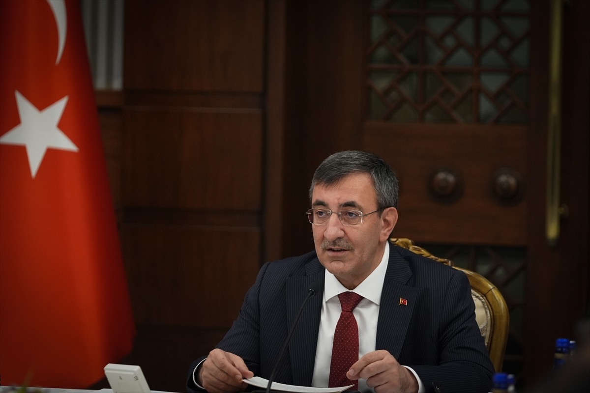 Cumhurbaşkanı Yardımcısı Cevdet Yılmaz, Cumhurbaşkanlığı Külliyesi'ndeki Türkiye Coğrafi Bilgi...