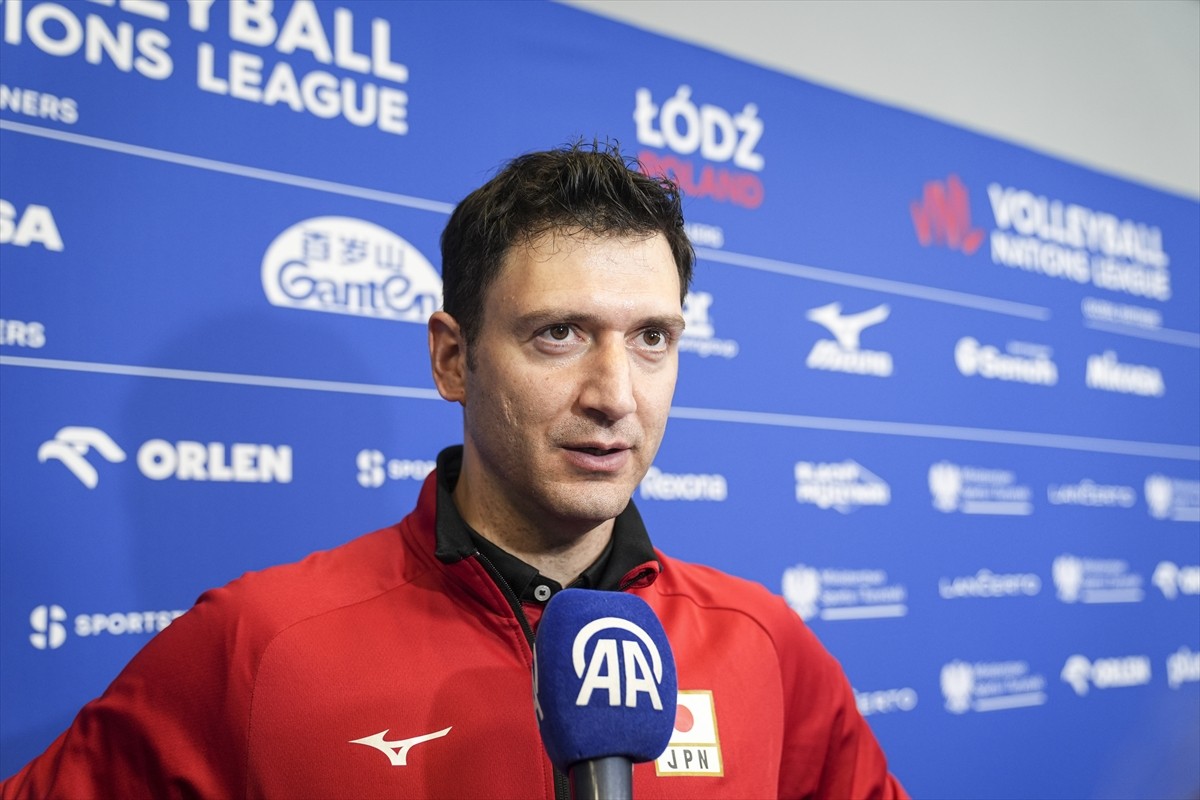 FIVB Milletler Ligi'nin (VNL) üçüncülük maçında Polonya ile Japonya takımları, Polonya’nın Lodz...
