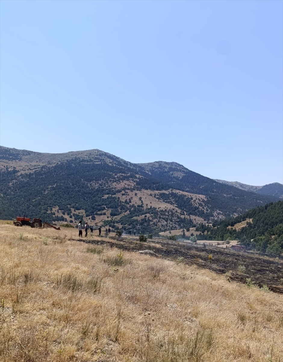 Konya'nın Doğanhisar ilçesinde ormanlık alanda çıkan yangına havadan ve karadan müdahale...