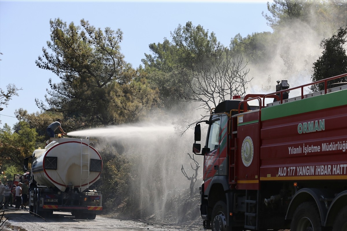 Muğla'nın Ortaca ilçesinde çıkan orman yangını havadan ve karadan müdahaleyle kontrol altına...