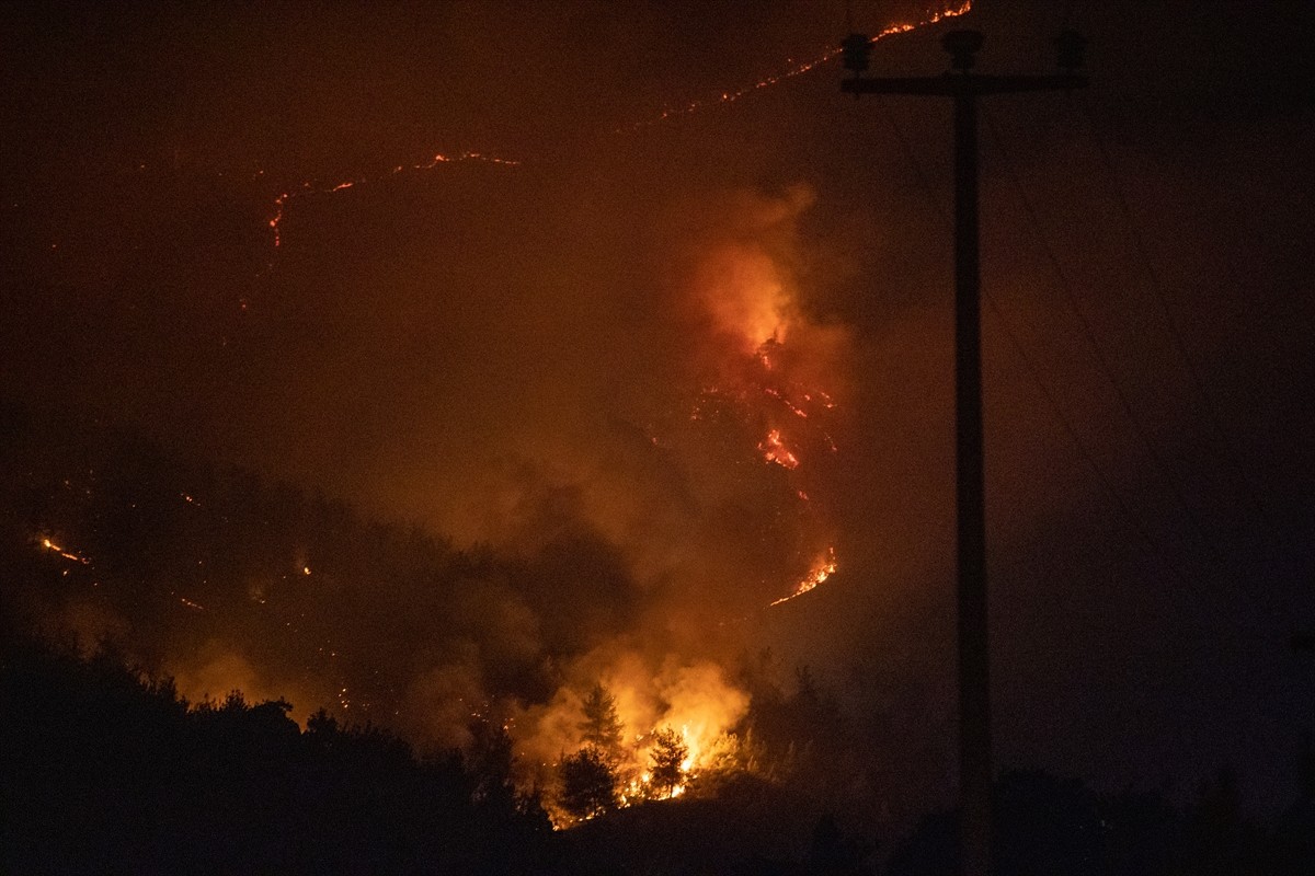 Sakarya'nın Geyve ilçesinde ormanlık alanda çıkan yangın havadan ve karadan müdahaleyle...