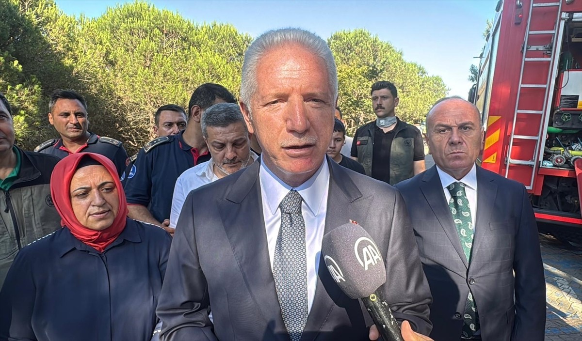 Sultangazi'de Hacı Bektaş-ı Veli Kent Ormanı'nda çıkan yangın, itfaiye ekiplerinin müdahalesiyle...