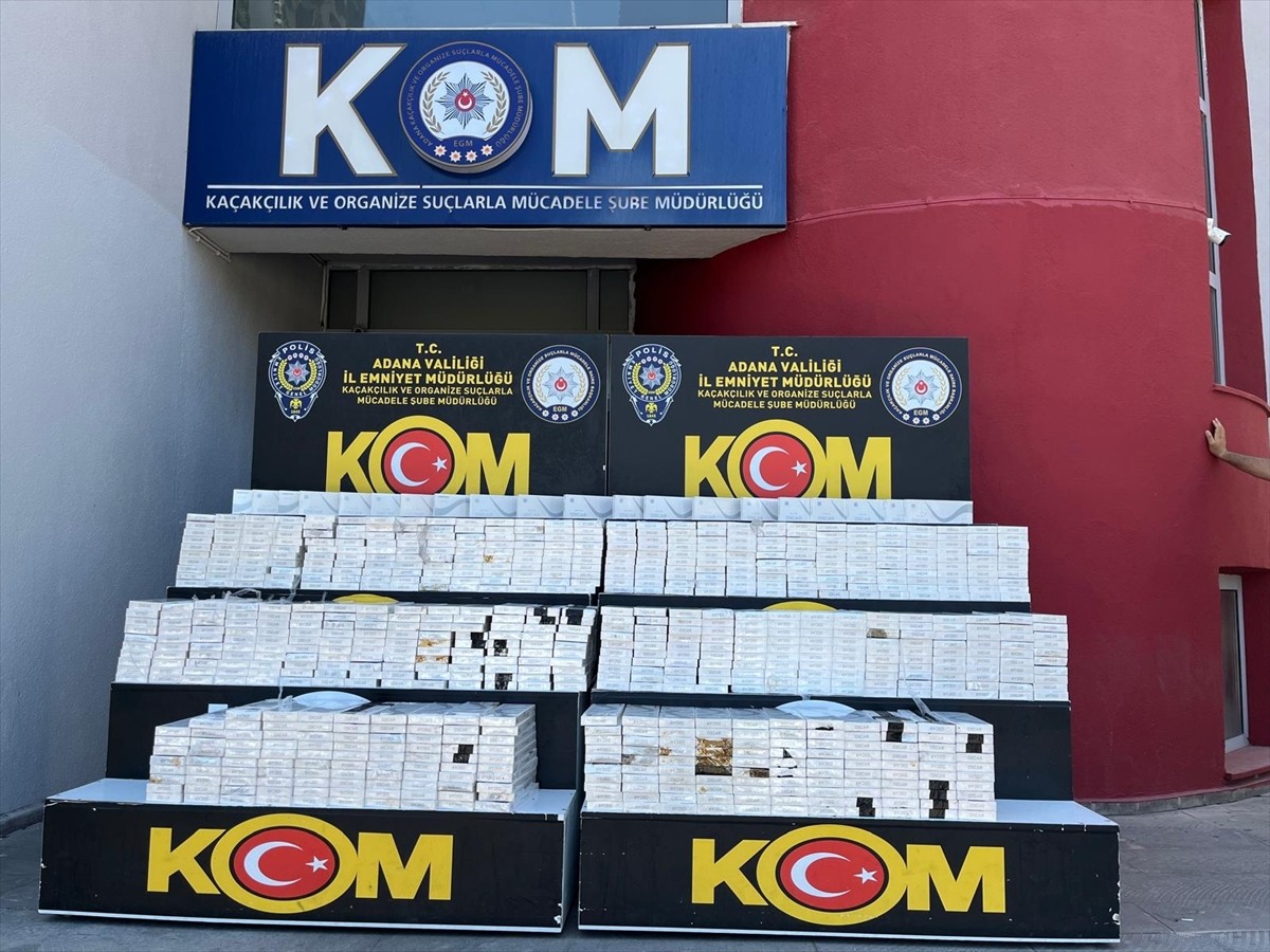 Adana'da 12 milyon 410 bin makaron (filtreli sigara kağıdı), 725 kilogram tütün ve 7 bin 690 paket...