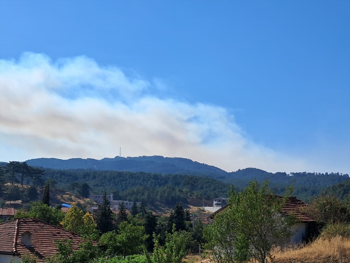 Denizli'nin Buldan ilçesinde çıkan orman yangınını kontrol altına almak için çalışmalar devam...