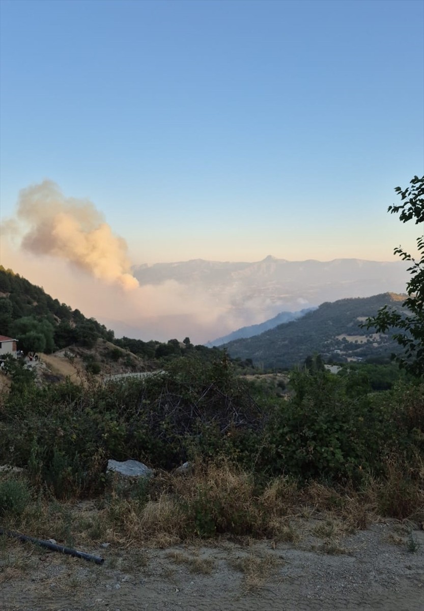 Denizli'nin Buldan ilçesinde çıkan orman yangınını kontrol altına almak için çalışmalar devam...