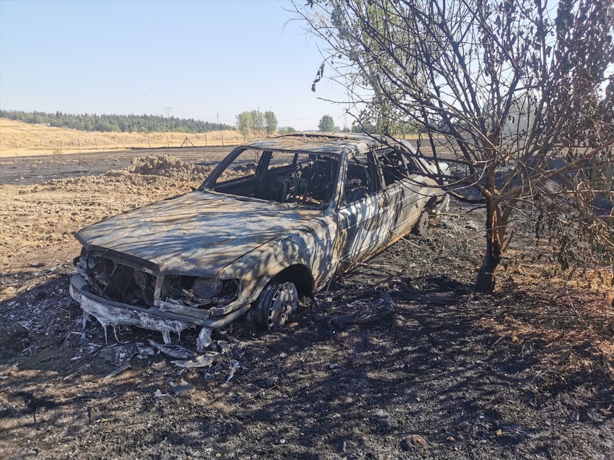 Kırklareli'nin Lüleburgaz ilçesinde çıkan anız yangınında 3 bağ evi, ağıl, otomobil ile çok sayıda...