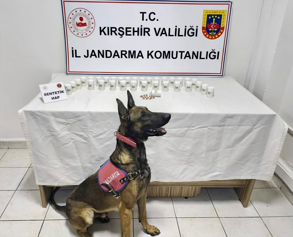 Kırşehir'de düzenlenen uyuşturucu operasyonunda 1823 sentetik hap ele geçirildi, 2 şüpheli...