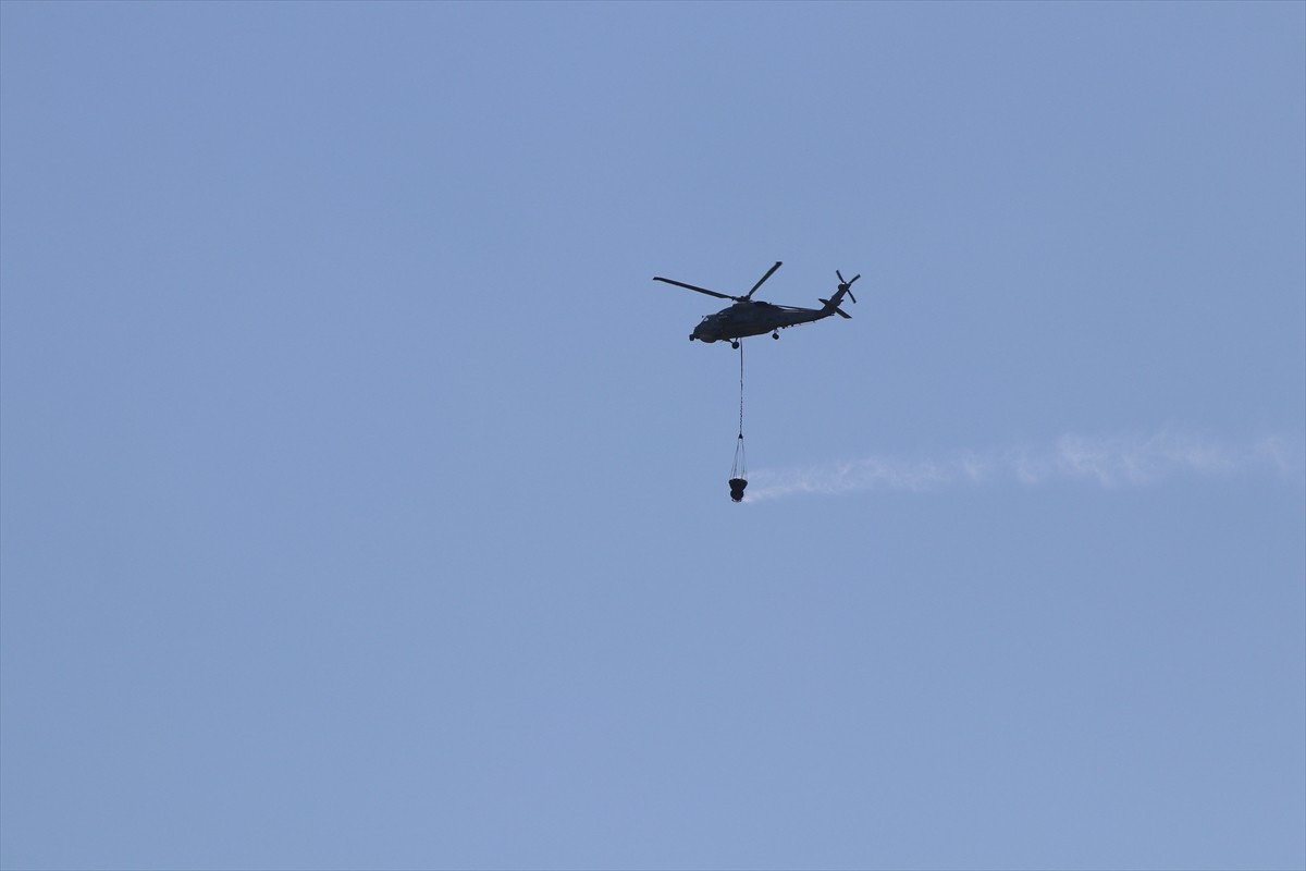 Kocaeli'nin Karamürsel ilçesinde çıkan orman yangınına havadan ve karadan müdahale ediliyor.