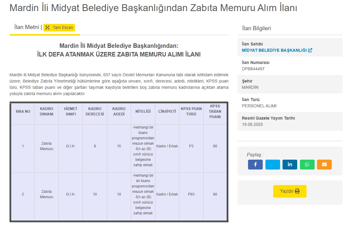 KPSS 60 puanla memur olma hayali gerçek oluyor: O 3 ilden müjde geldi