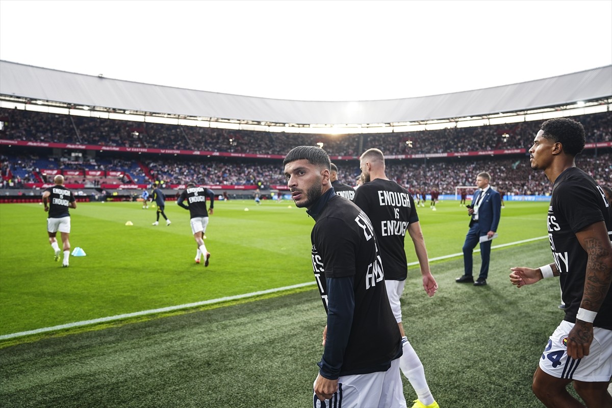 UEFA Şampiyonlar Ligi 3. eleme turu ilk maçında Fenerbahçe ile Feyenoord takımları De Kuip...