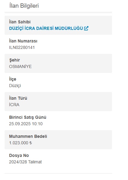 Yatırımcıların Gözdesi: Ordu ve Osmaniye'deki İcradan Satışlar