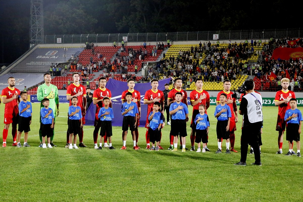 2026 23 Yaş Altı Asya Kupası Eleme Grubu maçında Kırgızistan ile Filistin, Bişkek'teki Dolon...