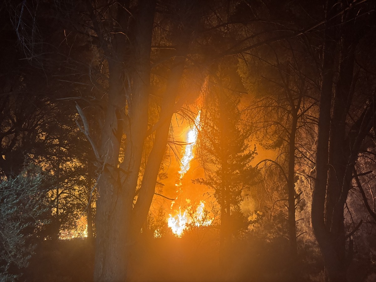 Antalya'nın Aksu ilçesinde iki farklı noktada ormanlık alanda çıkan yangına müdahale...