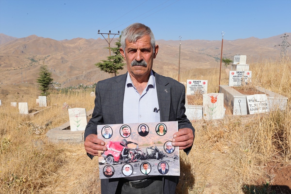 Hakkari'nin Geçitli köyünde 16 Eylül 2010'da PKK'lı teröristlerce yola tuzaklanan patlayıcının...