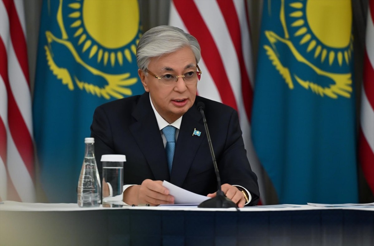 Kazakistan Cumhurbaşkanı Kasım Cömert Tokayev, Birleşmiş Milletler (BM) 80. Genel Kurulu için...