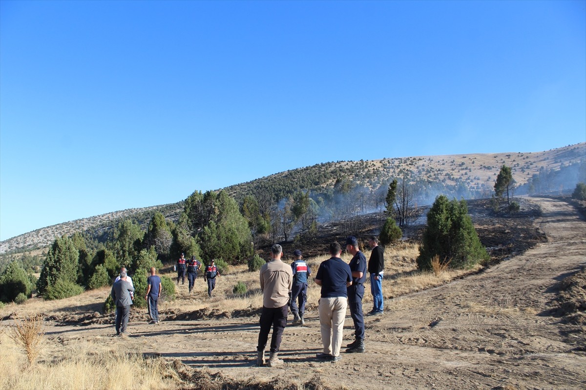 Konya'nın Yunak ilçesinde çıkan orman yangını söndürüldü.