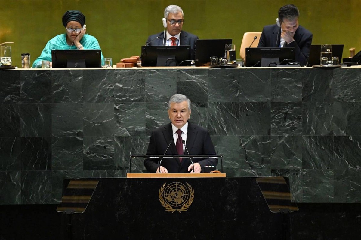 Özbekistan Cumhurbaşkanı Şevket Mirziyoyev,  ABD'nin New York kentinde, BM 80. Genel Kurulu'nda...