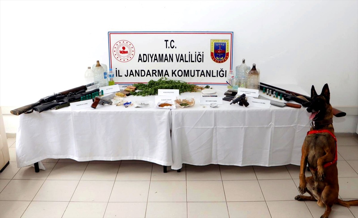 Adıyaman'ın Gölbaşı ve Malatya'nın Doğanşehir ilçelerinde düzenlenen uyuşturucu operasyonunda 10...
