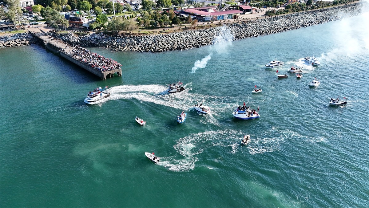 Artvin'de, Filistin ve Küresel Sumud Filosu'na destek olmak ve İsrail'in saldırılarını protesto...