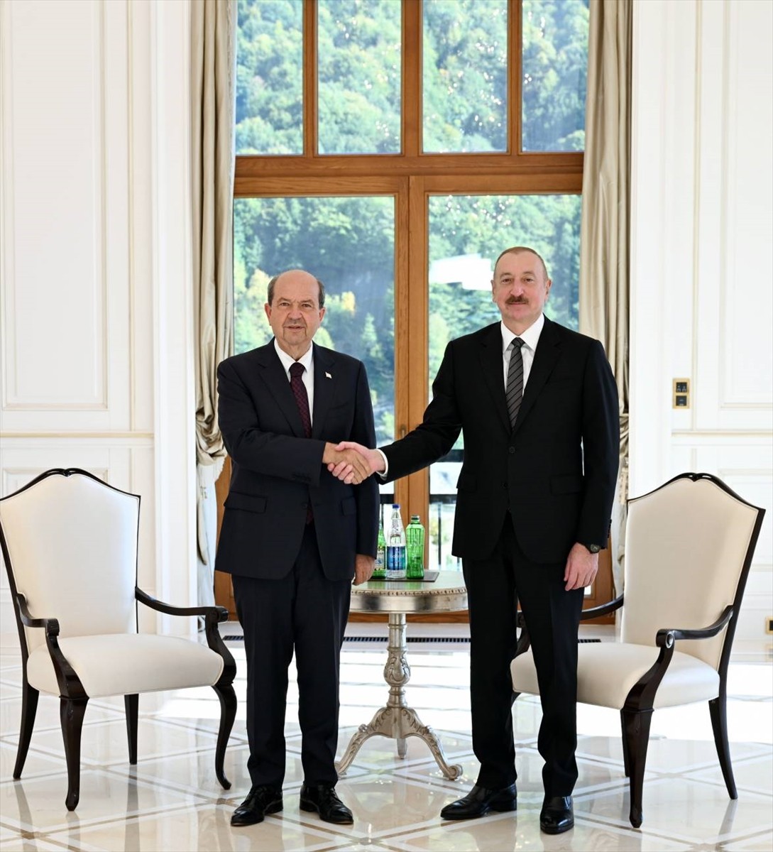 Azerbaycan Cumhurbaşkanı İlham Aliyev, Kuzey Kıbrıs Türk Cumhuriyeti (KKTC) Cumhurbaşkanı Ersin...