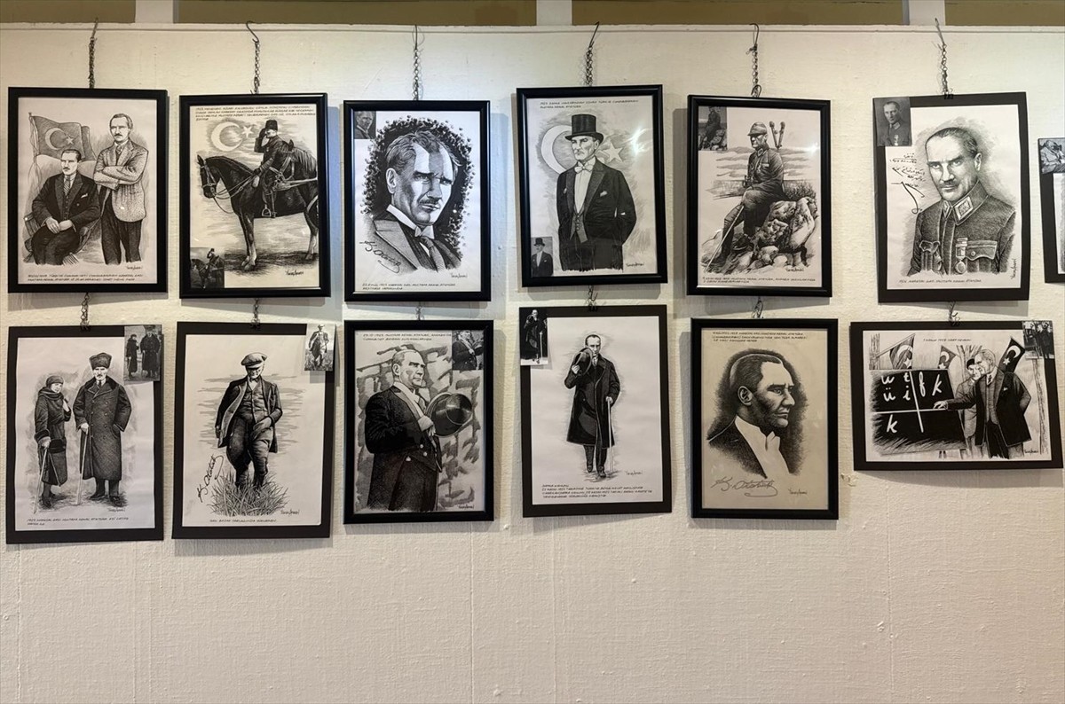 Ressam ve illüstratör Yüksel Akman'ın hazırladığı "Selanik'ten Doğan Güneş Mustafa Kemal Atatürk"...