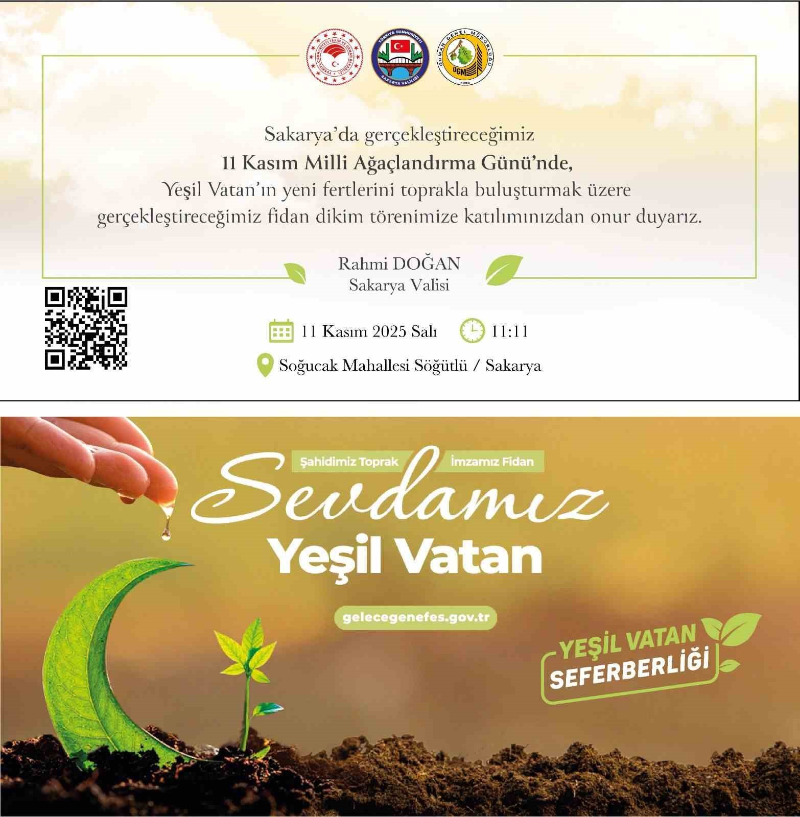 1 KASIM MİLLİ AĞAÇLANDIRMA GÜNÜ ÇERÇEVESİNDE SAKARYA’DA 4 BİN 500 ADET SAHİL ÇAMI, SELVİ...