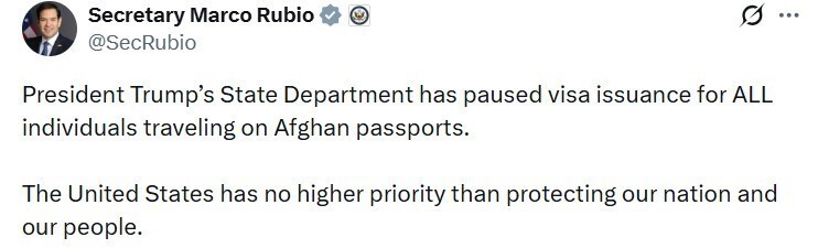 ABD, AFGANİSTAN PASAPORTU TAŞIYAN KİŞİLERE VİZE VERMEYİ DURDURDUĞUNU AÇIKLADI