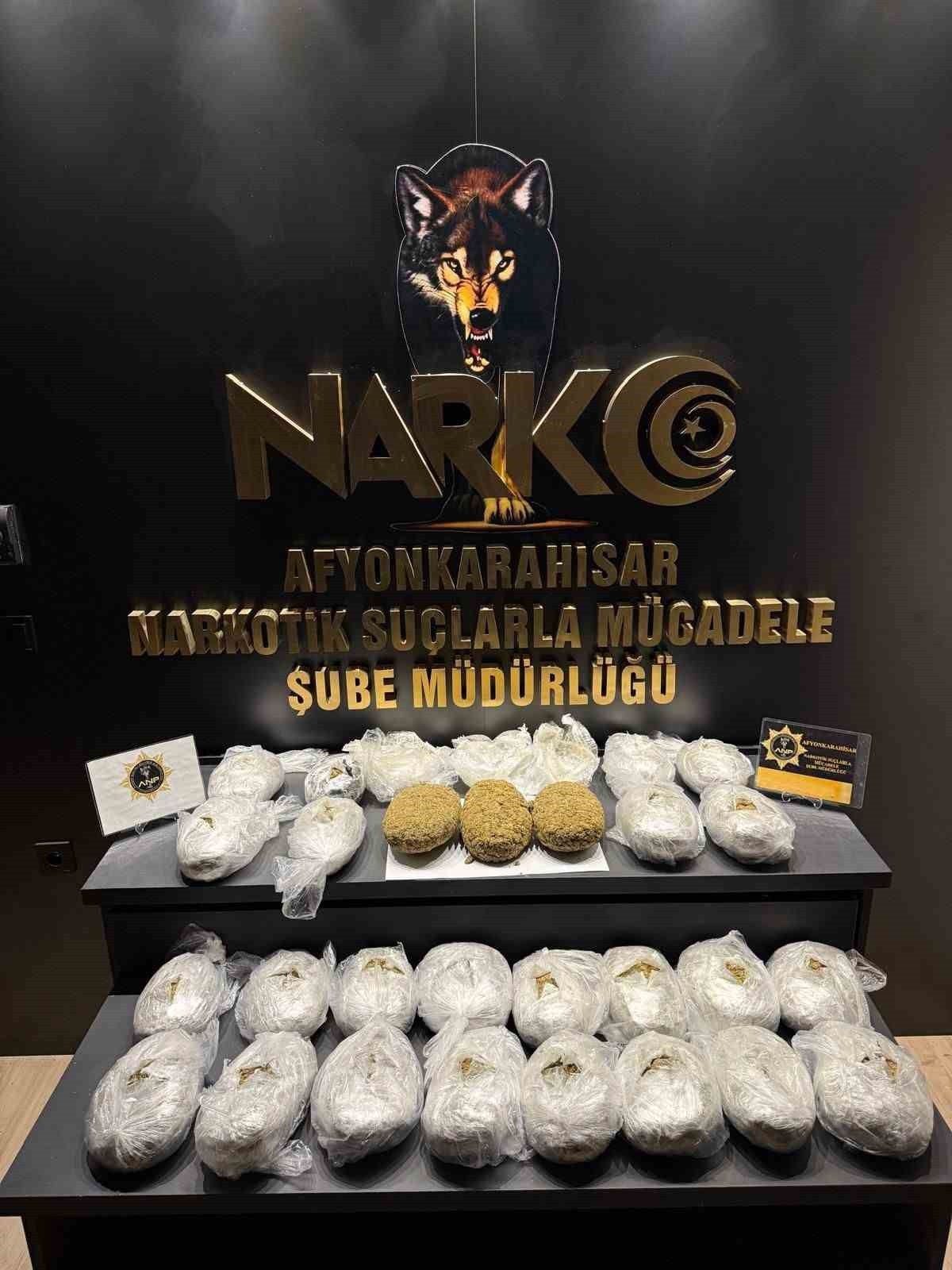 AFYONKARAHİSAR'DA POLİS EKİPLERİ DÜZENLEDİKLERİ OPERASYONDA OTOMOBİLİ ARKA KAPISININ DÖŞEMESİNİN...