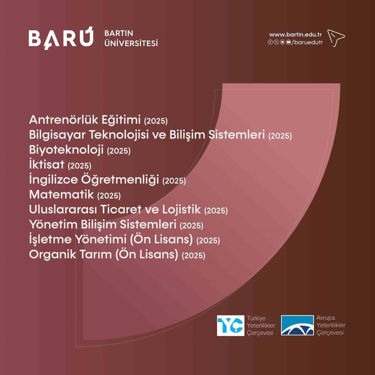 BARÜ MEZUNLARINA "AVRUPA VİZESİ": 10 PROGRAM DAHA TYÇ LOGOSU ALDI