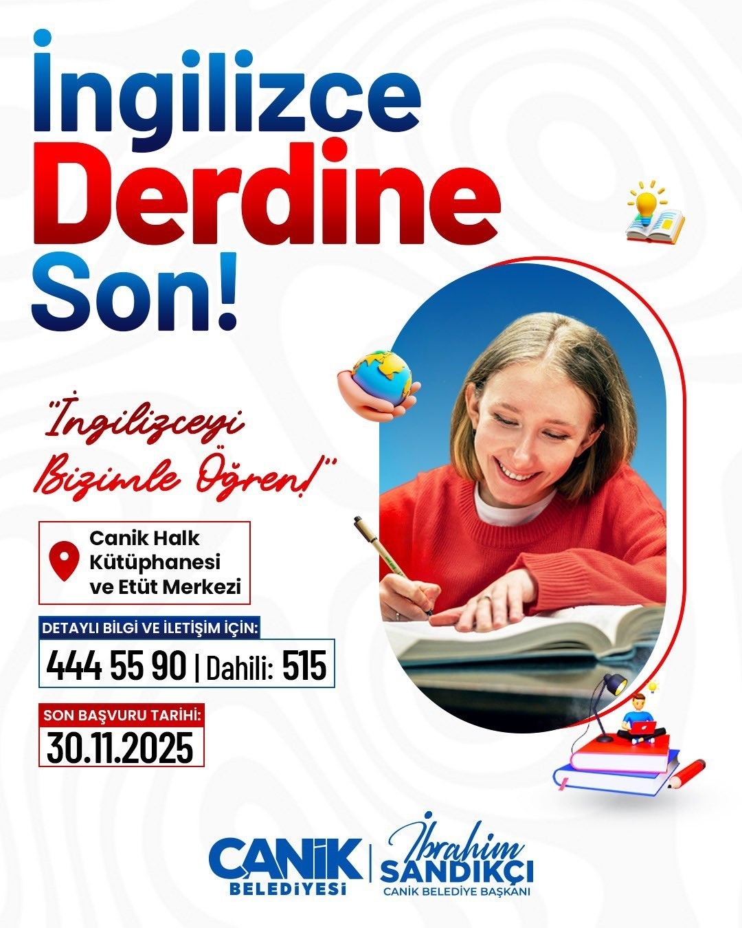 CANİK BELEDİYESİ, GENÇLERİ VE VATANDAŞLARI 3 FARKLI DÜZEYDE ÜCRETSİZ İNGİLİZCE EĞİTİMİ İLE...