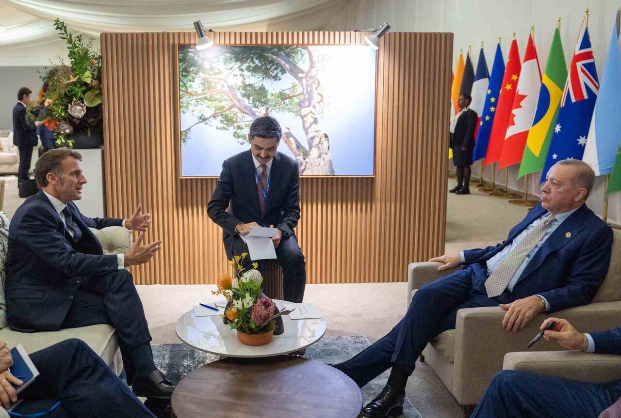 CUMHURBAŞKANI ERDOĞAN, GÜNEY AFRİKA'DA DÜZENLENEN G20 LİDERLER ZİRVESİ KAPSAMINDA FRANSA...