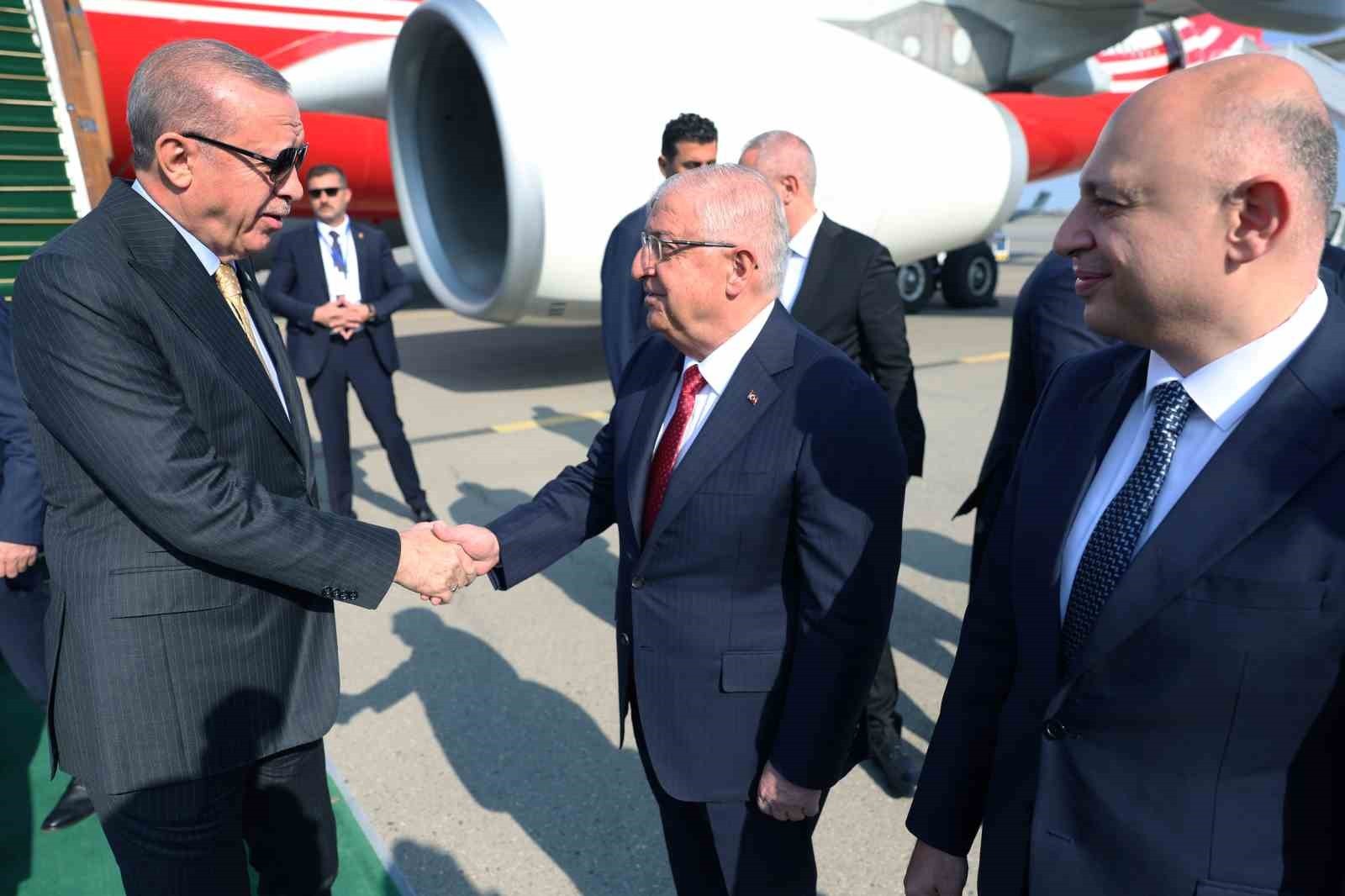 CUMHURBAŞKANI RECEP TAYYİP ERDOĞAN, 8 KASIM ZAFER GÜNÜ KUTLAMALARINA KATILMAK ÜZERE AZERBAYCAN'IN...