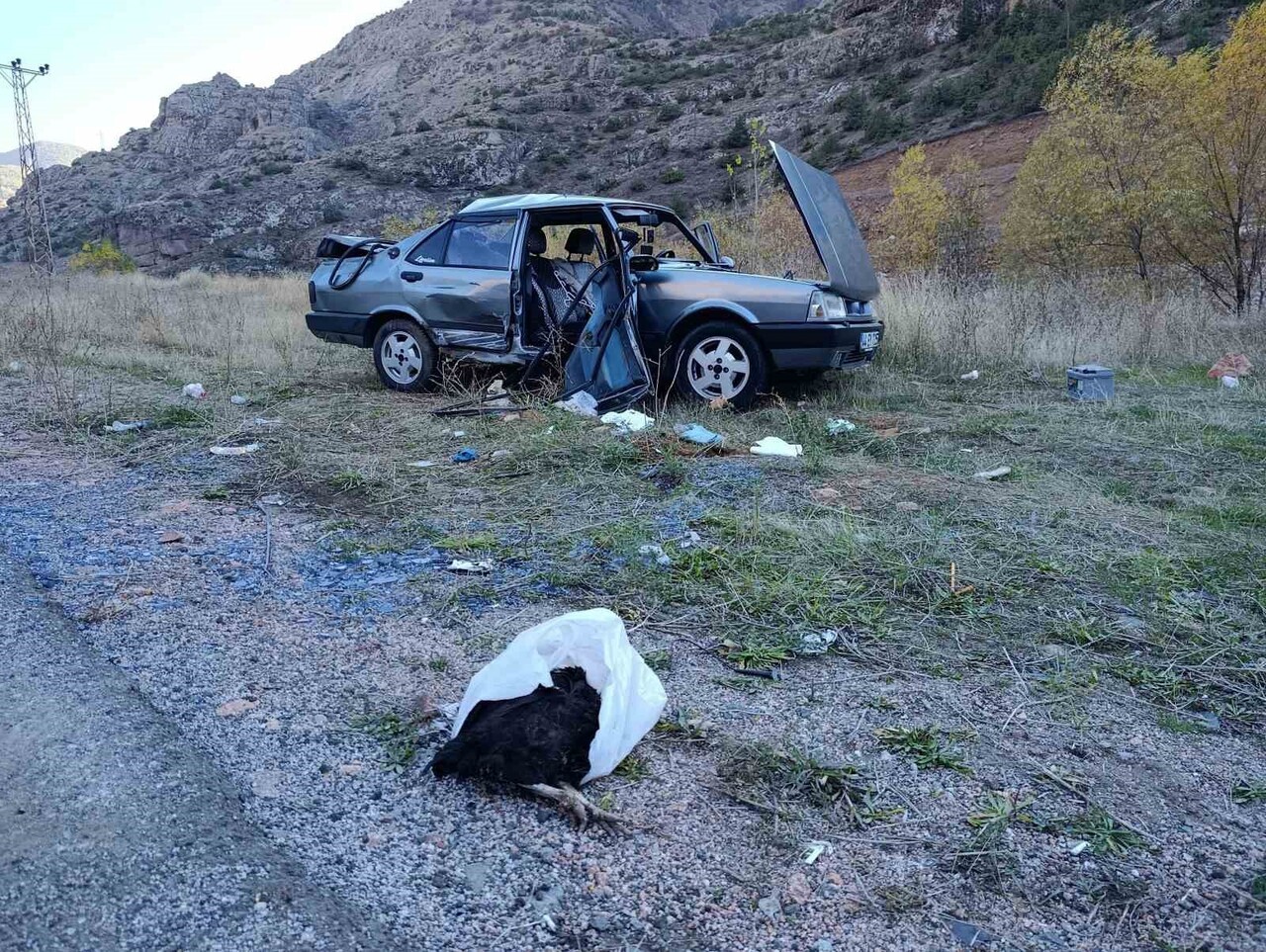 GÜMÜŞHANE'DE İKİ ARACIN KARIŞTIĞI KAZADA 4 KİŞİ YARALANDI.