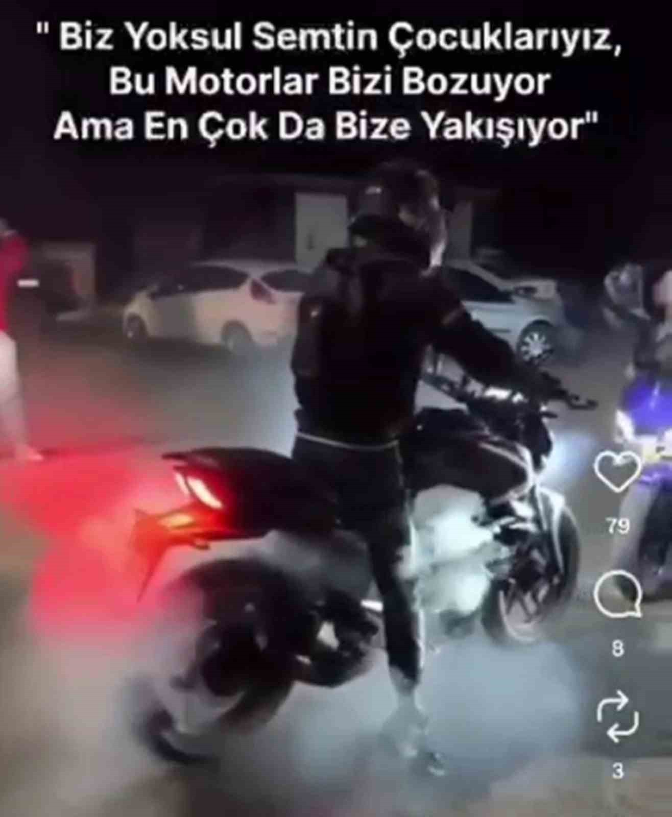 HATAY’DA POLİS EKİPLERİ, MOTOSİKLETLE LASTİK YAKAN VE AKROBASİK ŞOV YAPAN MOTOSİKLETLİYE 19 BİN TL...