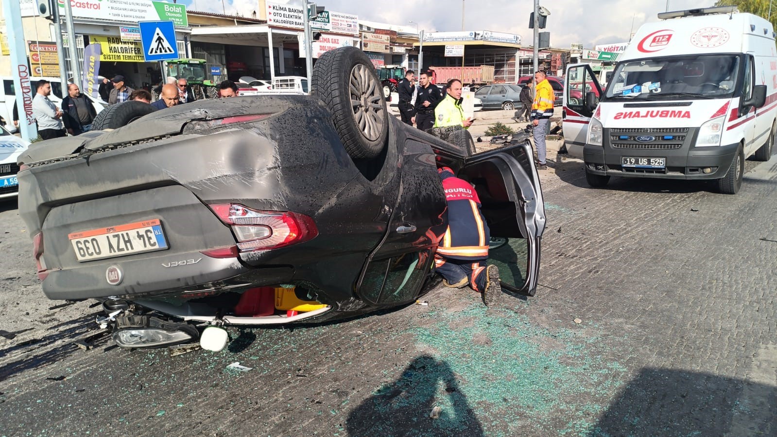 KAZADA TAKLA ATARAK DURABİLEN ARAÇTAN GÖRÜNTÜ