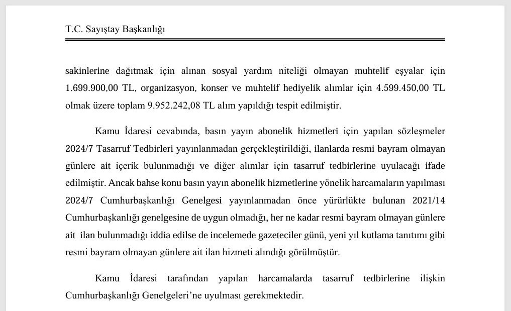 SAYIŞTAY’IN 2024 YILI DENETİM RAPORU