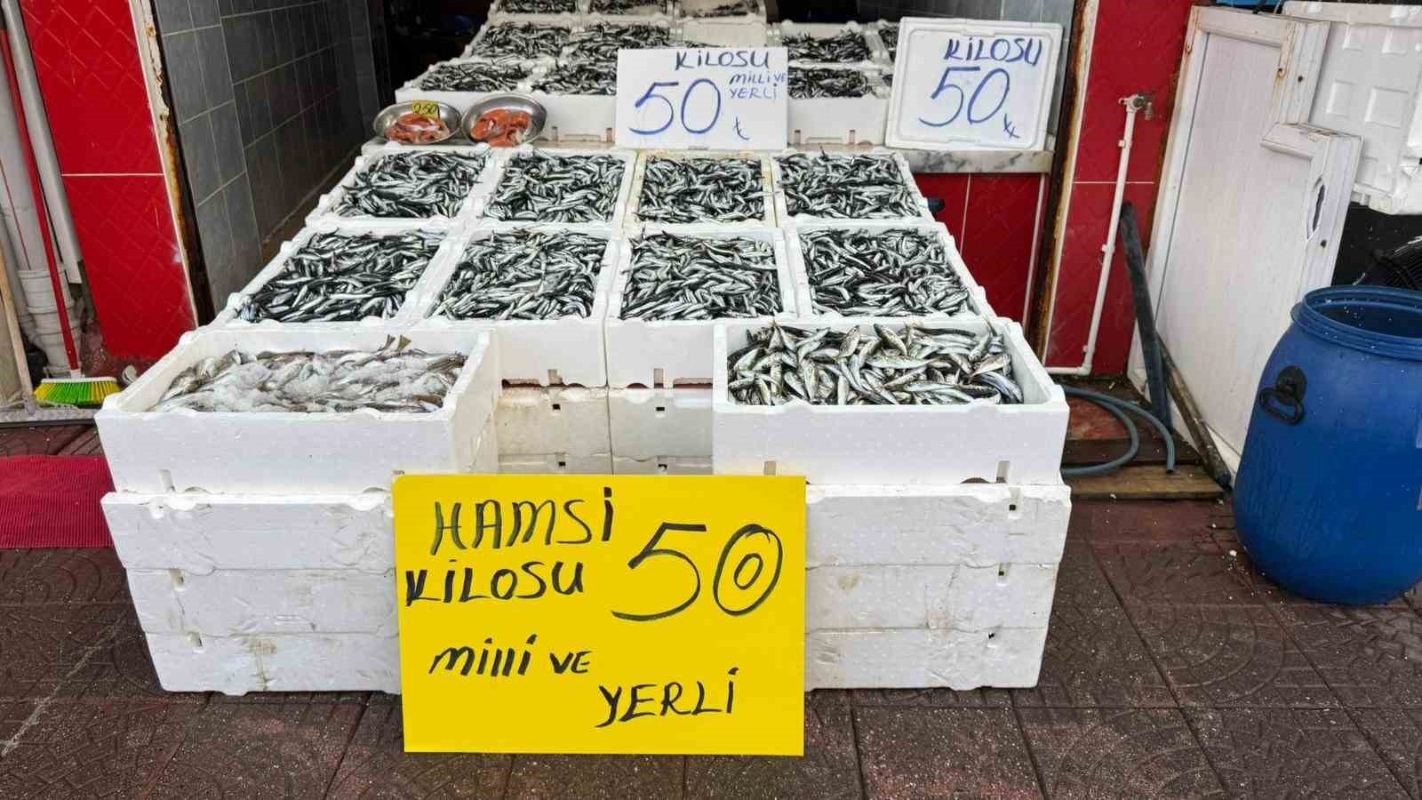 TÜRKİYE'NİN EN ÇOK TÜKETİLEN BALIĞI OLAN HAMSİNİN KİLOGRAM FİYATI RİZE'DE TEZGAHLARDA 50 TL'DEN...