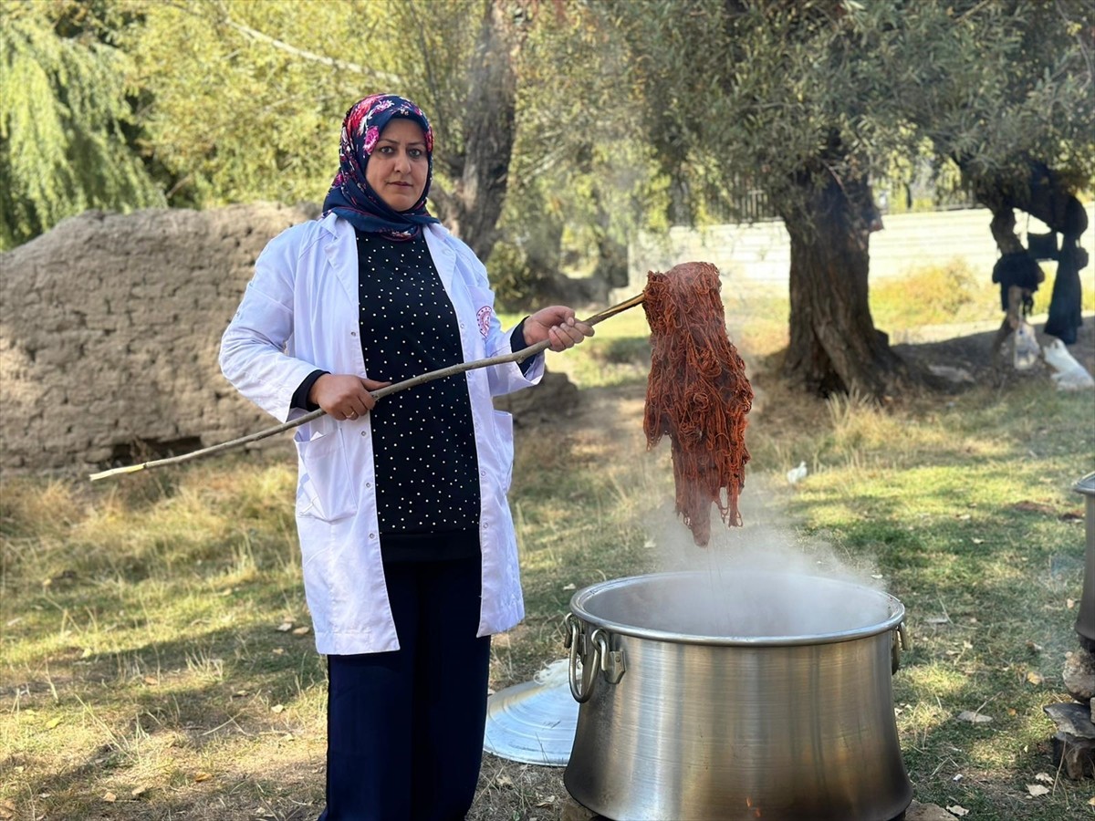 Van Olgunlaşma Enstitüsünde görevli kadınlar, koyun yünü ve keçi kılından elde ettikleri ipleri...