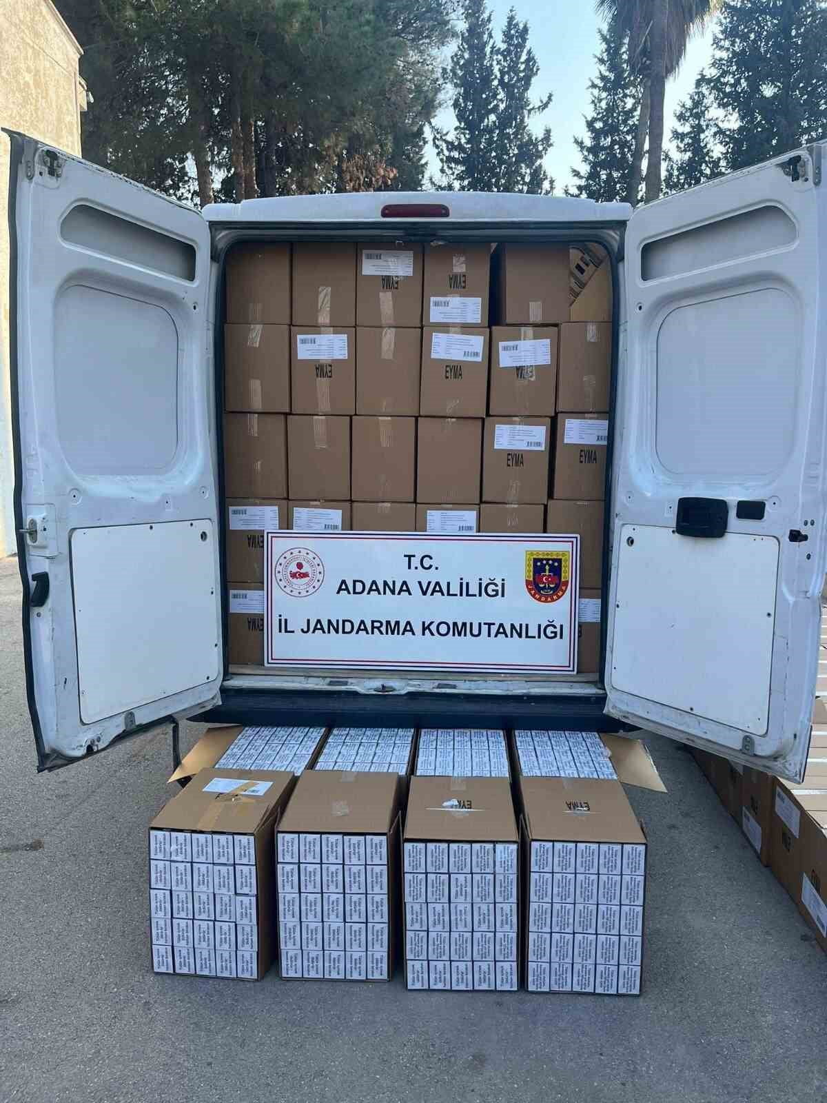 ADANA’DA JANDARMA EKİPLERİ 2 MİLYON 270 BİN ADET KAÇAK MAKARON ELE GEÇİRDİ.