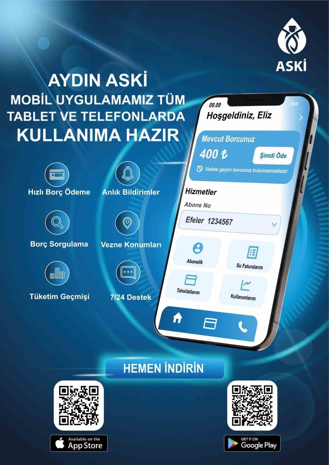 ASKİ MOBİL UYGULAMASI AYDINLILARIN HİZMETİNDE