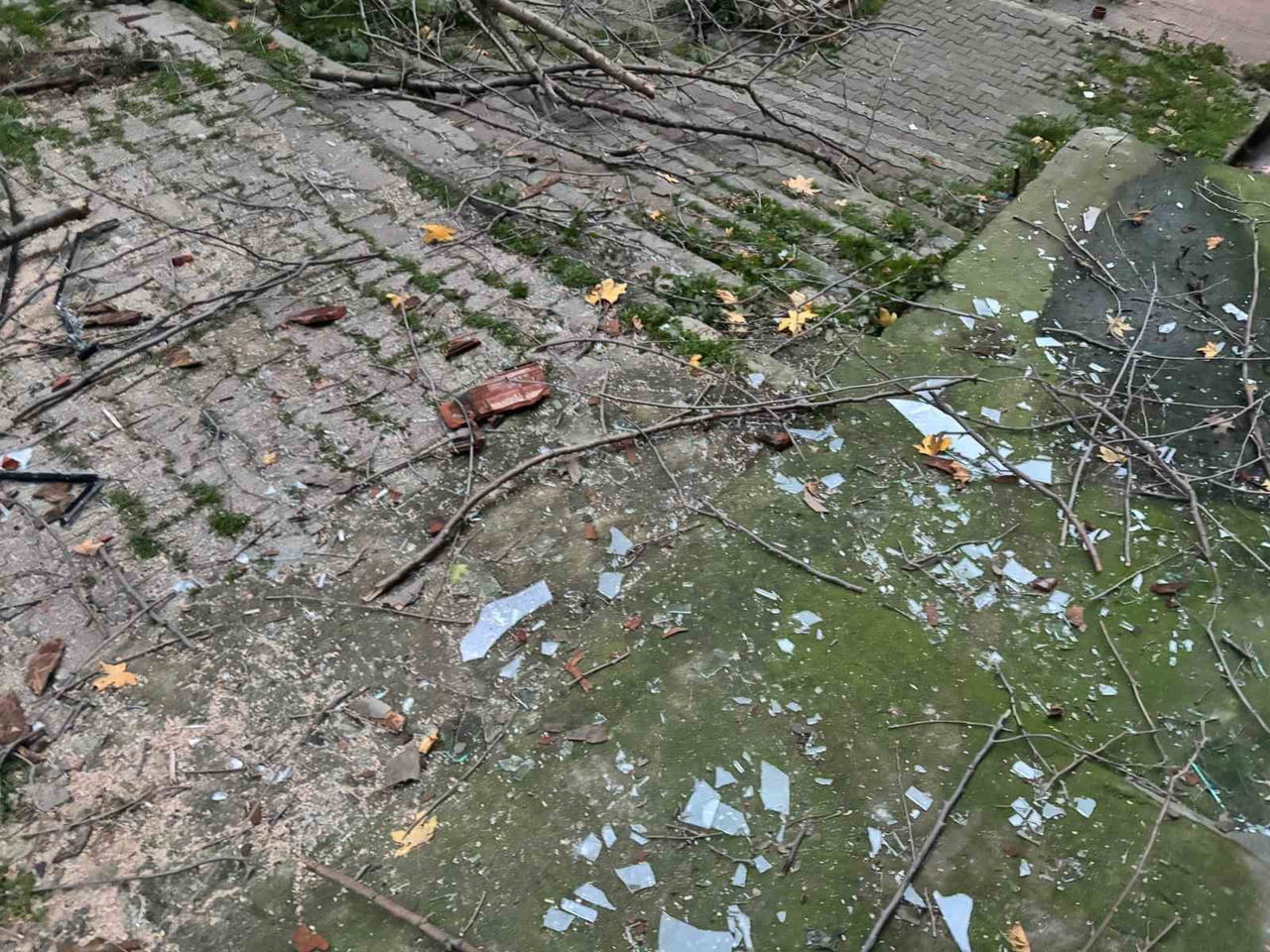 BEYOĞLU’NDA ŞİDDETLİ RÜZGAR NEDENİYLE BİR AĞACIN KIRILAN DALLARI BİNANIN ÜZERİNE...