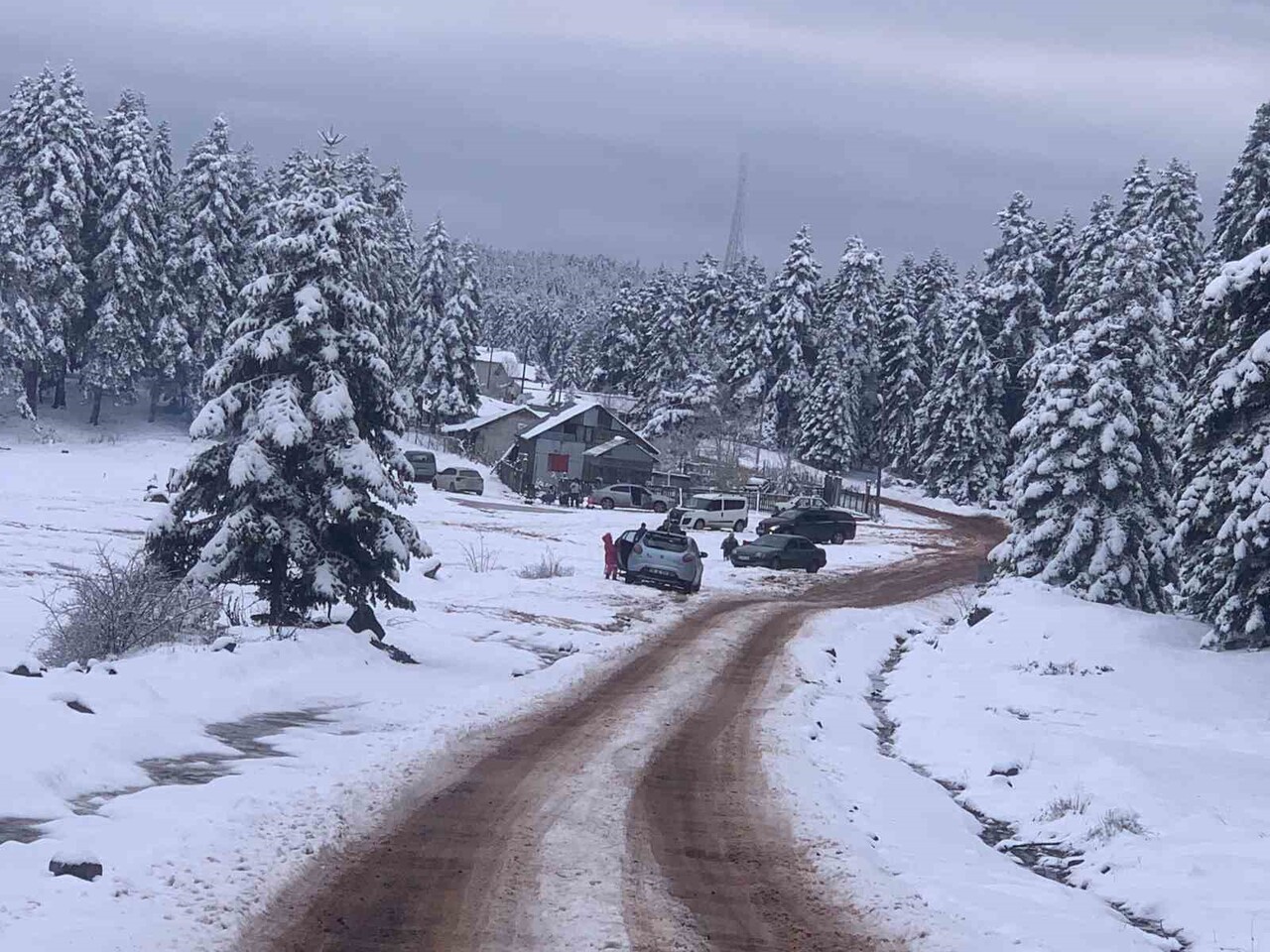 BOLU’NUN GEREDE İLÇESİNDE BULUNAN ARKUT DAĞI’NDA DÜN GECE ETKİLİ OLAN KAR YAĞIŞI SEBEBİYLE YEŞİL...