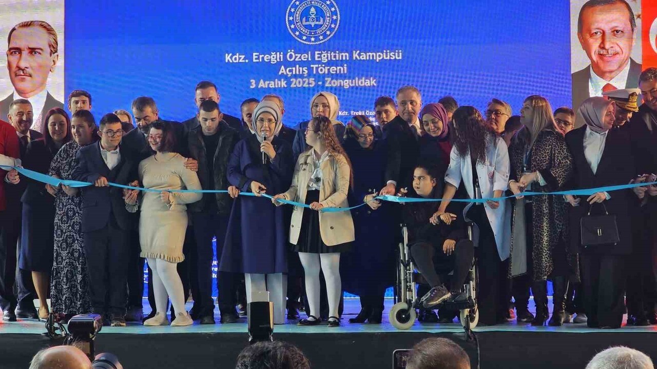 CUMHURBAŞKANI RECEP TAYYİP ERDOĞAN'IN EŞİ EMİNE ERDOĞAN, KARADENİZ EREĞLİ ÖZEL EĞİTİM KAMPÜSÜ'NÜN...