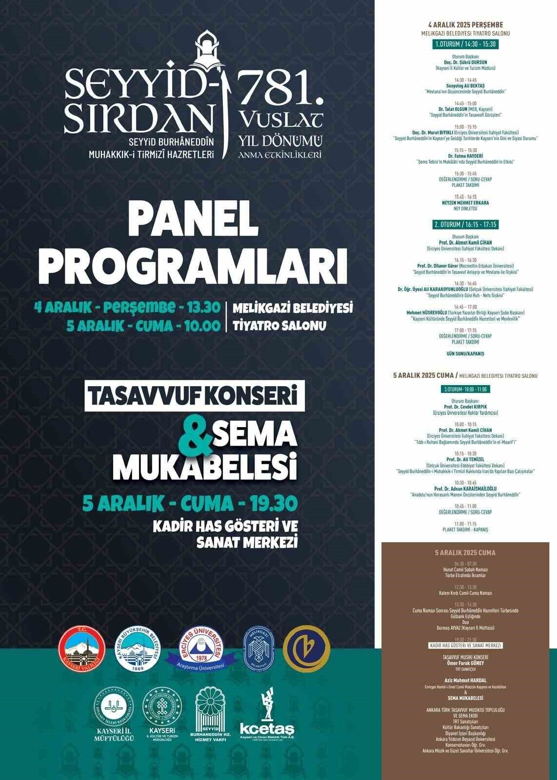 KAYSERİ BÜYÜKŞEHİR BELEDİYESİ, KAYSERİ VALİLİĞİ VE BİRLİK VAKFI İŞ BİRLİĞİNDE SEYYİD...