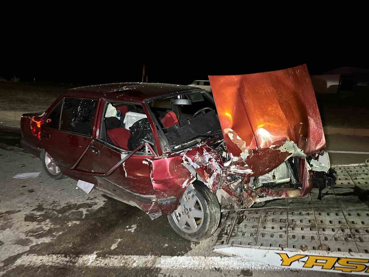 KAZAYA KARIŞAN 09 NC 131 FİAT MARKA OTOMOBİL.