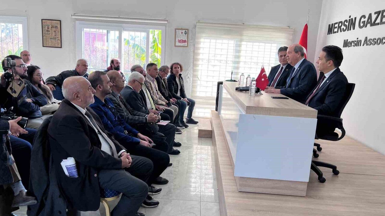 KKTC 5. CUMHURBAŞKANI ERSİN TATAR, MERSİN TEMASLARI KAPSAMINDA MERSİN GAZETECİLER CEMİYETİ'Nİ...