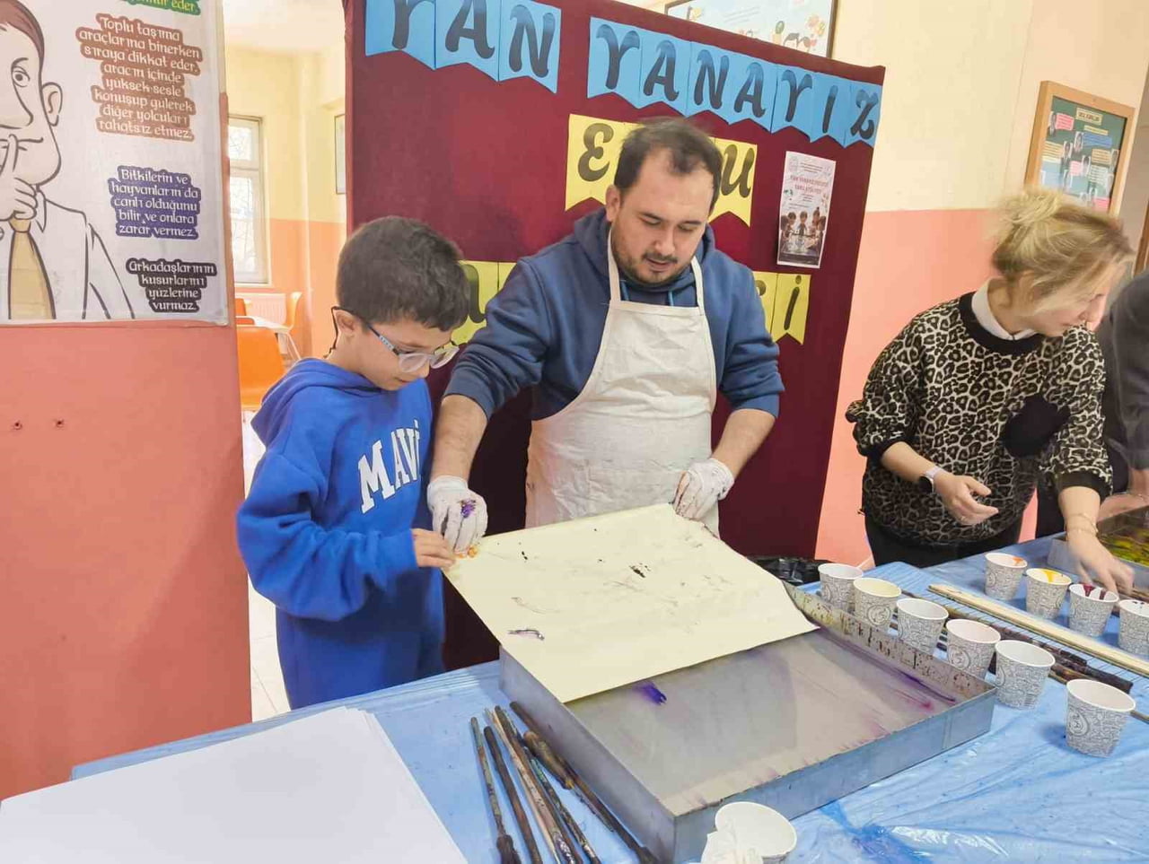 MUĞLALI ÖĞRENCİLER EBRU SANATIYLA TANIŞTI