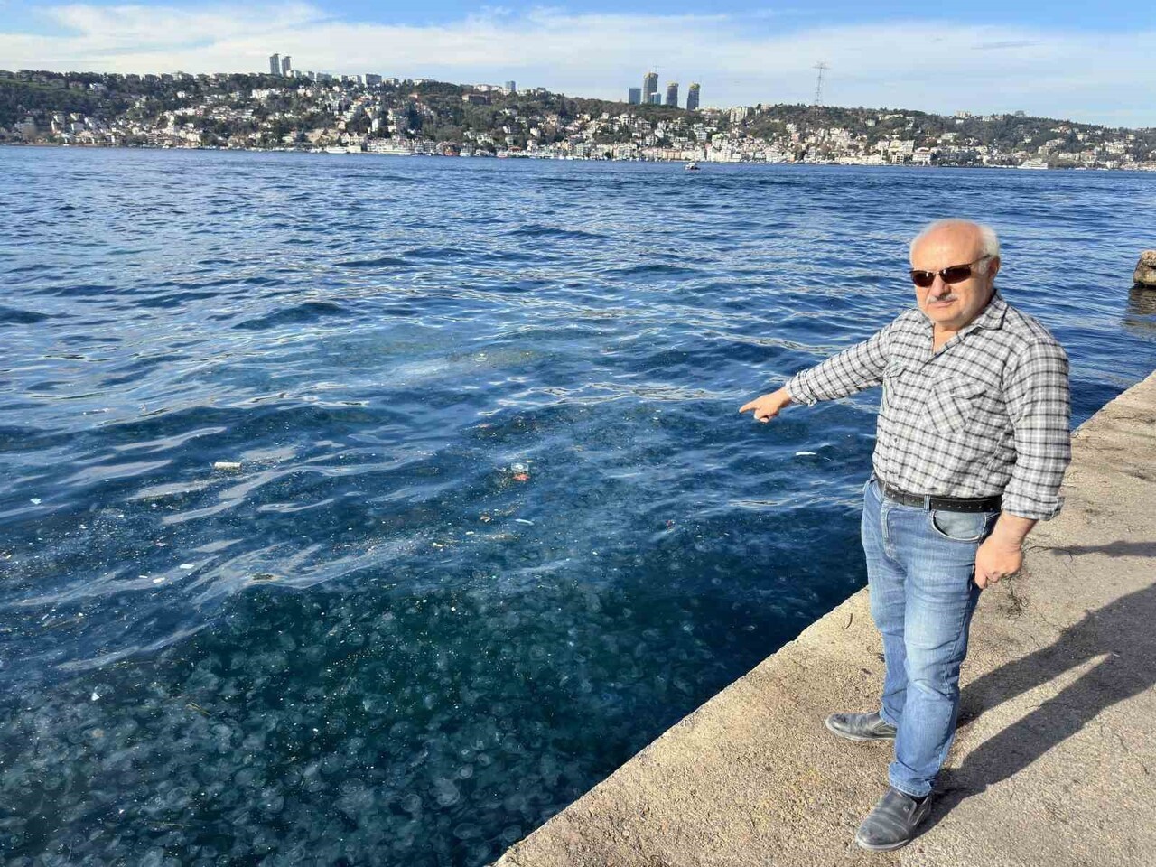 ÜSKÜDAR’DA ON BİNLERCE DENİZ ANASININ SAHİLİ KAPLAMASIYLA DENİZ ADETA BEYAZA BÜRÜNDÜ. EVSEL...